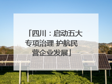四川：启动五大专项治理 护航民营企业发展