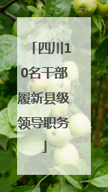 四川10名干部履新县级领导职务