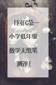 回民第一小学低年级数学无纸笔测评