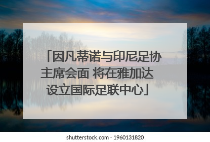 因凡蒂诺与印尼足协主席会面 将在雅加达设立国际足联中心