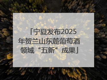 宁夏发布2025年贺兰山东麓葡萄酒领域“五新”成果