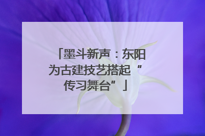 墨斗新声：东阳为古建技艺搭起“传习舞台”