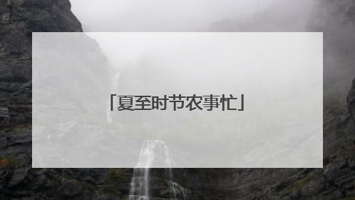 夏至时节农事忙