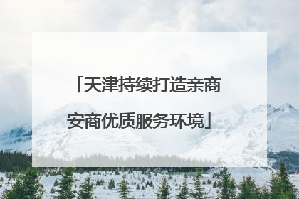 天津持续打造亲商安商优质服务环境