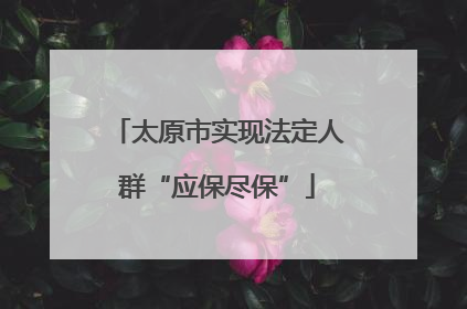 太原市实现法定人群“应保尽保”