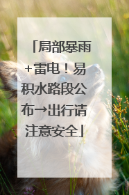 局部暴雨+雷电！易积水路段公布→出行请注意安全
