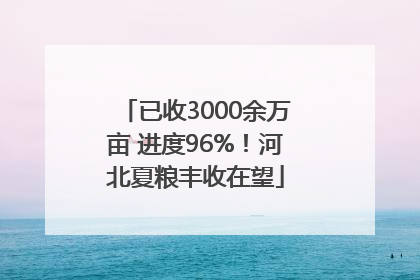 已收3000余万亩 进度96%！河北夏粮丰收在望