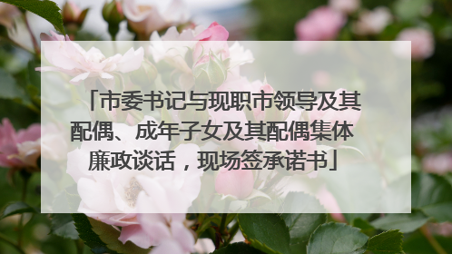 市委书记与现职市领导及其配偶、成年子女及其配偶集体廉政谈话，现场签承诺书