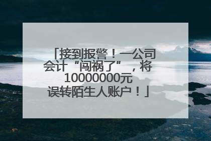 接到报警！一公司会计“闯祸了”，将10000000元误转陌生人账户！