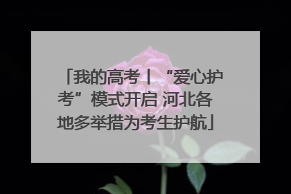 我的高考丨“爱心护考”模式开启 河北各地多举措为考生护航