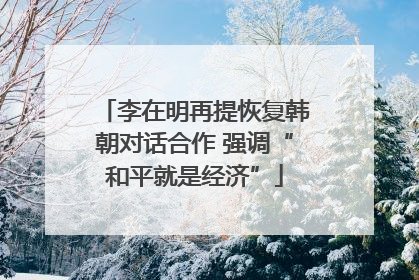 李在明再提恢复韩朝对话合作 强调“和平就是经济”
