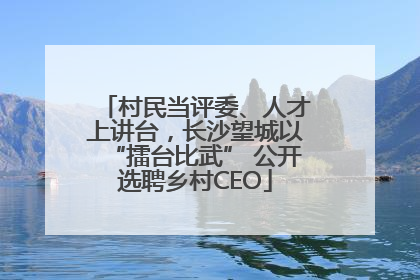 村民当评委、人才上讲台，长沙望城以“擂台比武” 公开选聘乡村CEO