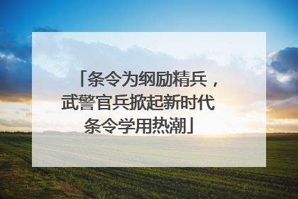 条令为纲励精兵，武警官兵掀起新时代条令学用热潮