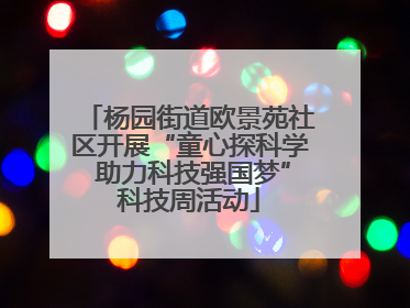 杨园街道欧景苑社区开展“童心探科学 助力科技强国梦”科技周活动