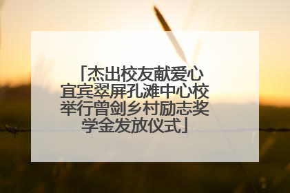 杰出校友献爱心 宜宾翠屏孔滩中心校举行曾剑乡村励志奖学金发放仪式
