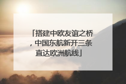 搭建中欧友谊之桥，中国东航新开三条直达欧洲航线