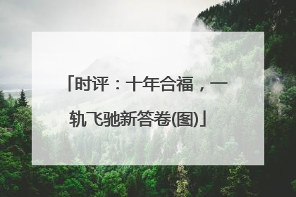 时评：十年合福，一轨飞驰新答卷(图)