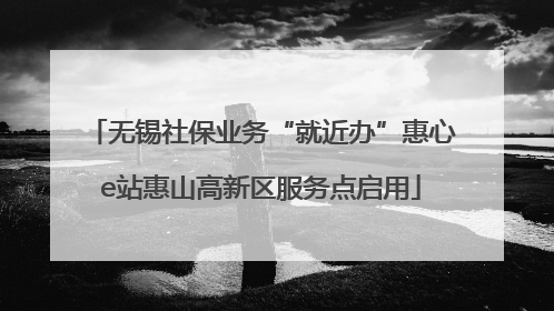 无锡社保业务“就近办”惠心e站惠山高新区服务点启用