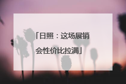 日照：这场展销会性价比拉满