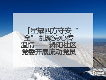 星耀四方守安“全” 甜聚党心传温情——舞阳社区党委开展流动党员建党节主题活动
