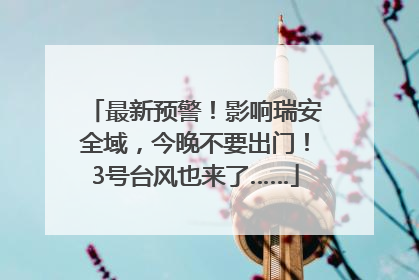 最新预警！影响瑞安全域，今晚不要出门！3号台风也来了……