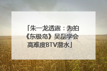 朱一龙透露：为拍《东极岛》吴磊学会高难度BTV潜水