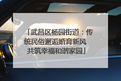 武昌区杨园街道：传统民俗邂逅婚育新风 共筑幸福和谐家园