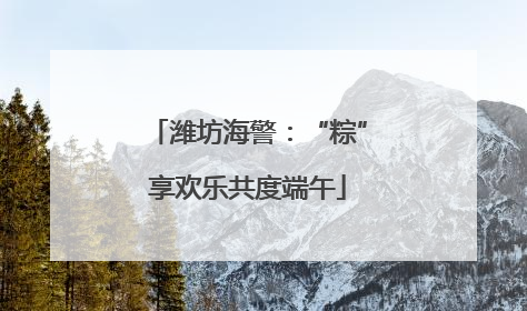 潍坊海警：“粽”享欢乐共度端午