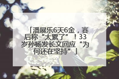 潘展乐6天6金，赛后称“太累了”！33岁孙杨发长文回应“为何还在坚持”
