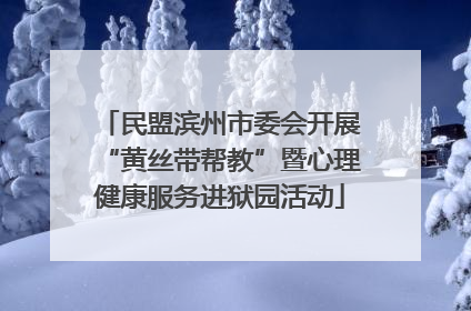 民盟滨州市委会开展“黄丝带帮教”暨心理健康服务进狱园活动