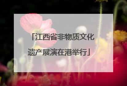江西省非物质文化遗产展演在港举行