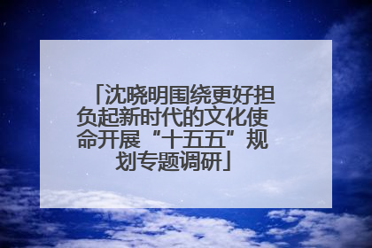 沈晓明围绕更好担负起新时代的文化使命开展“十五五”规划专题调研