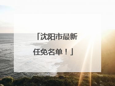 沈阳市最新任免名单！