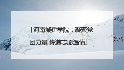 河南城建学院：凝聚党团力量 传递志愿温情