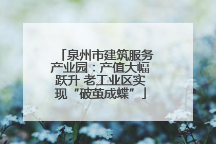 泉州市建筑服务产业园：产值大幅跃升 老工业区实现“破茧成蝶”