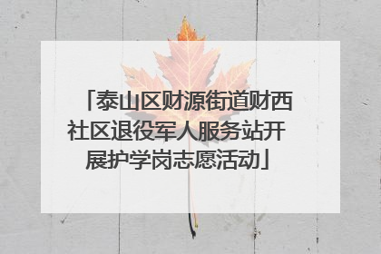 泰山区财源街道财西社区退役军人服务站开展护学岗志愿活动