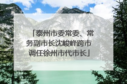 泰州市委常委、常务副市长沈峻峰跨市调任徐州市代市长
