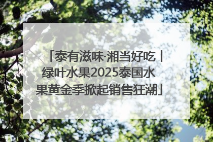 泰有滋味·湘当好吃丨绿叶水果2025泰国水果黄金季掀起销售狂潮