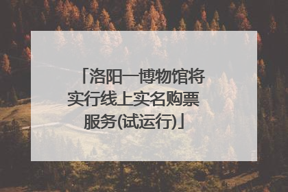 洛阳一博物馆将实行线上实名购票服务(试运行)