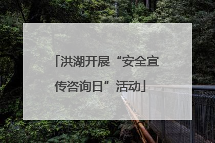 洪湖开展“安全宣传咨询日”活动