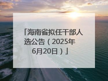 海南省拟任干部人选公告（2025年6月20日）