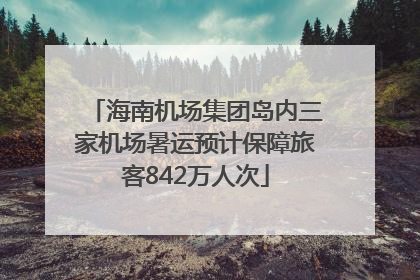 海南机场集团岛内三家机场暑运预计保障旅客842万人次