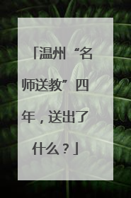 温州“名师送教”四年，送出了什么？