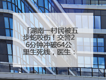湖南一村民被五步蛇咬伤！交警26分钟冲破64公里生死线，医生：再晚20分钟或将呼吸肌麻痹
