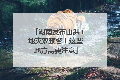 湖南发布山洪+地灾双预警！这些地方需要注意