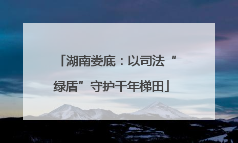 湖南娄底：以司法“绿盾”守护千年梯田