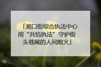 湘口街综合执法中心用“共情执法”守护街头巷尾的人间烟火