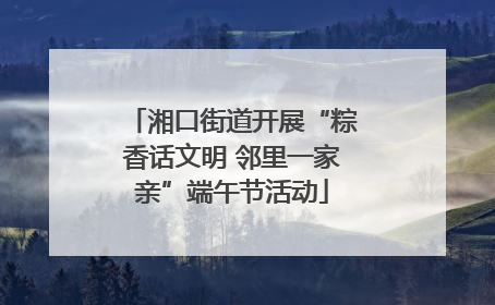 湘口街道开展“粽香话文明 邻里一家亲”端午节活动