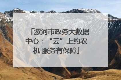 漯河市政务大数据中心：“云”上约农机 服务有保障