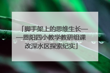 脚手架上的思维生长——恩阳四小教学教研组课改深水区探索纪实